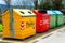 Four color trash cans