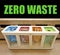 Four color trash cans, zero waste concept