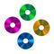 Four colored Compact Discs