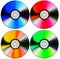 Four colored discs