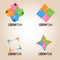 Four colored square logo design