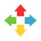 Four colorful arrows point out from the center