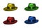 Four colorful hats