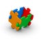 Four colorful jigsaw puzzle pieces