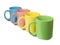 Four colorful mugs