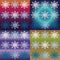 Four colors gradient pattern with snowflakes. Winter Blue Glamour Nordic Patterns, Christmas Scandinavian for Winter