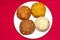 Four coloured Laddu: Indian party sweet