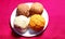 Four coloured Laddu: Indian party sweet