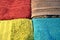 Four colourful towels