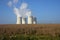 Four cooling towers in agriculture field