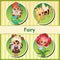 Four cute fairies - mermaid, bee, lamb and flower