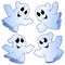 Four cute ghosts
