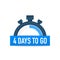 Four days to go. Time icon. Vector illustration on white background.