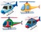 Four designs of helicopters