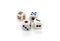 Four dice on white background