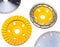 Four different construction diamond disks for concrete processing