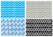 Four different samples of wave and diamond patterns