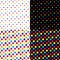 Four different seamless colorful polka dot patterns. Vector illustration.