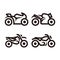 Four different types of motorcycles, a simple symbol of motorized