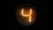 Four. Digit 4. Nixie tube indicator digit.