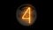 Four. Digit 4. Nixie tube indicator digit. Gas discharge indicators and lamps. 3D. 3D Rendering