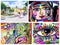 Four digital paintings. Original contemporary artwork