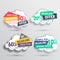 Four discount vouchers with cloud shape. EPS10 vector background