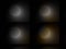 Four dull blurred silhouettes of a big full moon and yellow light halo on black starry sky background wallpaper.