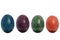 Four easter eggs isolated