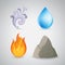 Four element - earth, air, fire and water