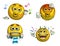 Four Emoticons - with clipping path