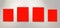 Four empty isolated on red paintings on the wall with gallery lighting. Space for text