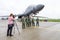 A four-engine supersonic variable-sweep wing, jet-powered heavy strategic bomber Rockwell B-1B Lancer.