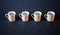 Four espresso cups