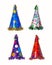 Four Festive Birthday Party Hats