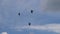 Four fighter jets during air performance
