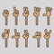 Four Finger Cartoon Hand Gesture Collection