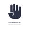 four finger in hand icon on white background. Simple element illustration from Shapes concept