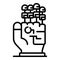 Four finger prostheses icon, outline style