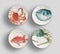 Four Fish Vintage Floral Paragon China Dinner Plate with white background