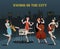 Four flapper girls orchestra