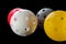 Four floorball balls isolated