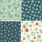 Four floral patterns