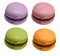 Four french macaroons, isolated