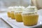 Four french vanilla cupcakes dessert