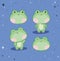 four frogs set