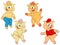 Four funny cartoon piglets