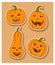 Four funny colour smiling pumpkin