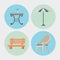 four garden furniture icons