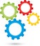 Four gears, tools and locksmith logo
